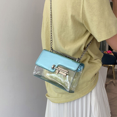 

Female bag 2019 new fashion jelly transparent bag summer small fresh messenger bag French small foreign gas small bag