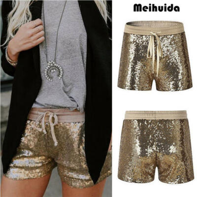 

SEQUIN HOTPANTS SHORTS SEXY NIGHT CLUB DANCE FESTIVAL METALLIC BOTTOMS WOMENS