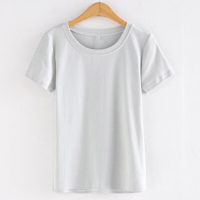 

Nomeni Women Causal Solid Color Loose O-Neck Short Sleeve T-shirt Blouse Tops