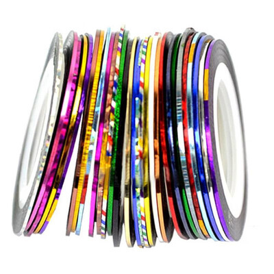 

30PC Mixed Colors Rolls Striping Tape Line Nail Art Tips Decoration Sticker
