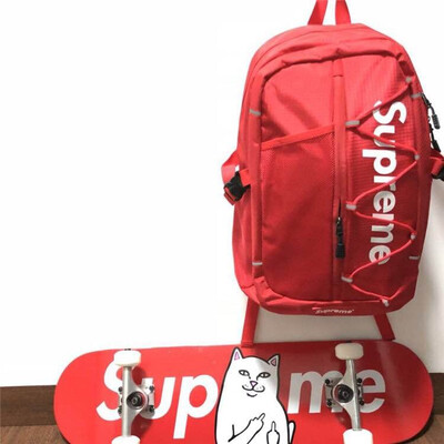 

Supreme offwhite outdoor athletic canvas sport bag fashion casual lightweight men women backpack student school bag girl boy