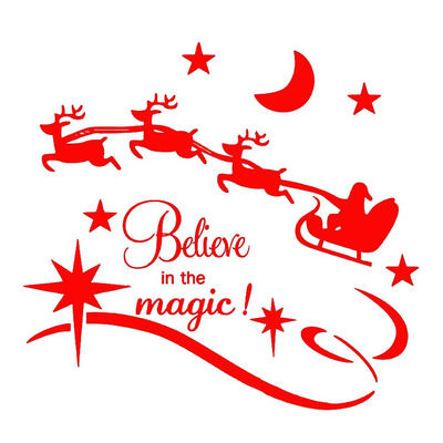 

Santa Elk Wall Stickers Removable Home Room Decor Window Stickers