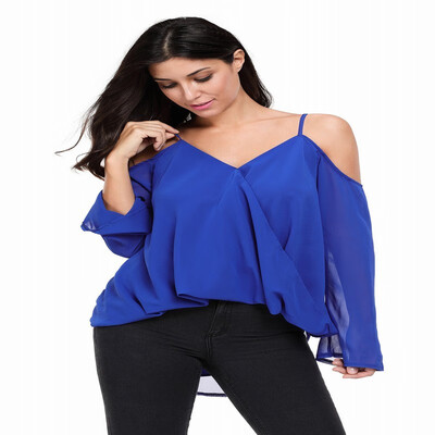 

V-neck solid color loose T-shirt top