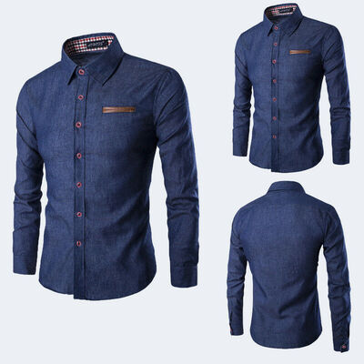 

Mens Luxury Casual Formal Shirt Long Sleeve Slim Fit Business Dress Shirts Tops