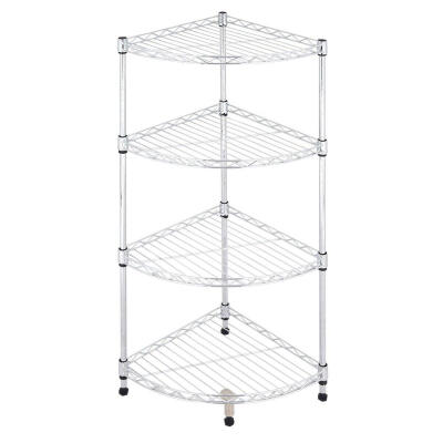 

4-Tier Corner Rack Display Shelf Kitchen Bathroom Storage Wire ShelvingWhite