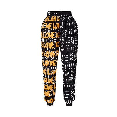 

Women Fashion Elastic High Waist Pants Casual Ethnic Style Printed Trousers New