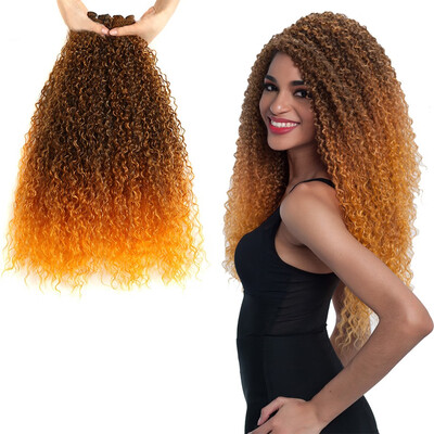 

Noble Ombre Hair Bundles Afro Kinky Curly Hair Bundles 22 24 26inch 120g Super Long Hair Synthetic Curly Hair Extensions