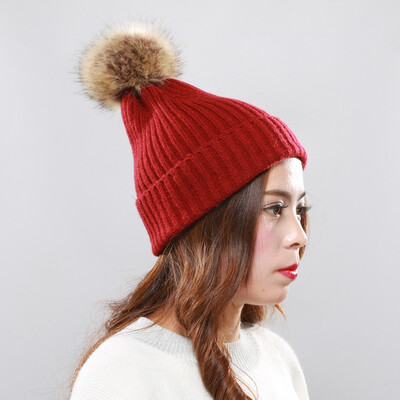 

Tailored Women Warm Crochet Winter Wool Knit Ski Beanie Skull Caps Hat Hairy Bulb