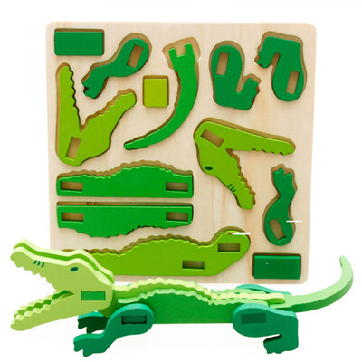 

Gotoamei Montessori Mini 3D Puzzle Kids Educational Funny Toy Wooden Colorful Jigsaw Gift