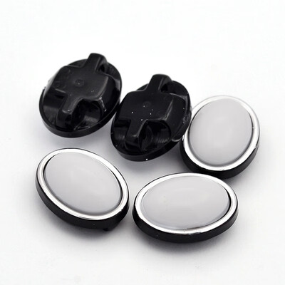 

Sew on Taiwan Acrylic Garment Accessories Oval White 13x11x7mm Hole 1mm