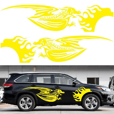 

1Pair Car Sticker Dragon Decal Side Door Stripes Sticker Racing Decals