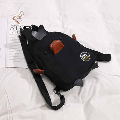 

Japanese small bag summer popular minimalist womens bag new 2019chic canvas chest bag broadband shoulder Messenger bag