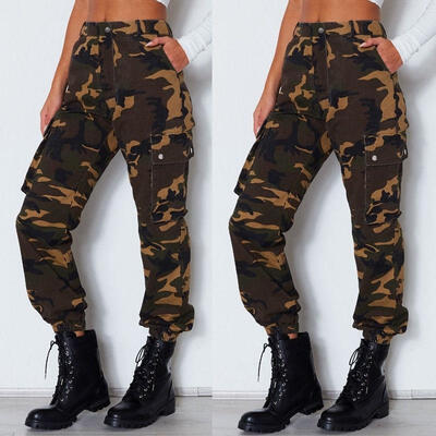 

Sexy Womens Camo Cargo Trousers Casual Pants Military Army Combat Camouflage Jeans