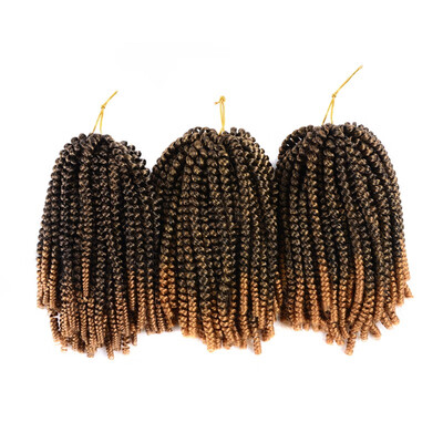 

3 Pack Spring Twist Ombre Colors Fluffy Soft Jamaican Bounce Crochet Braids 110g 8inch 30Strands Low temperature Fiber Kanekalon
