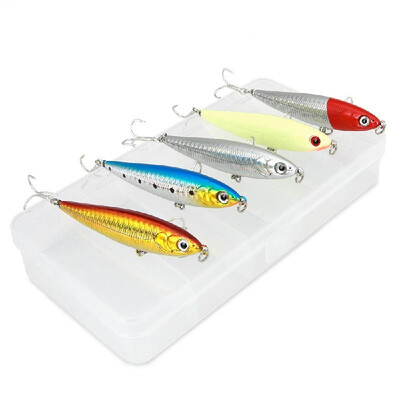 

05OZ Hard Fishing Bait Set Diving Fishing Lure Hard Pencil Lure Artificial 3D Fishing Tackle for Pike Perch Weever