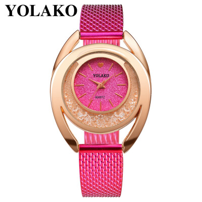 

YOLAKO Brand Watch Personality Fashion Ladies Watch Silicone Strap Round Dial Quartz Female Watch Relogio Feminino