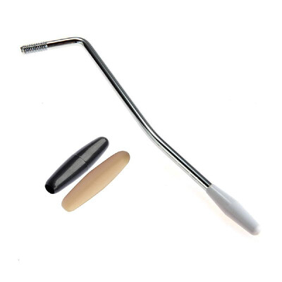 

5mm Electric Guitar Thread Single Tremolo Arm Crank Handle with 3 Tip Caps for Single Tremolo System Silver