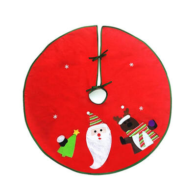 

90cm Red Christmas Tree Skirt Apron Xmas Ornament Home Party Decoration