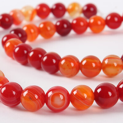 

Natural Gemstone Agate Round Bead Strands Dyed OrangeRed 6mm Hole 1mm about 63pcsstrand 1535"