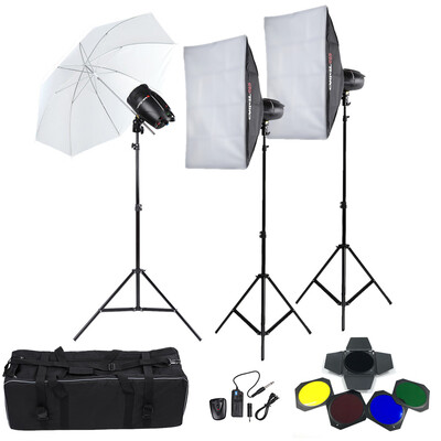 

Tolifo Professional Photography Photo Studio Speedlite Lighting Lamp Kit Set with 3 250W Studio Flash Strobe Light Stand Softb