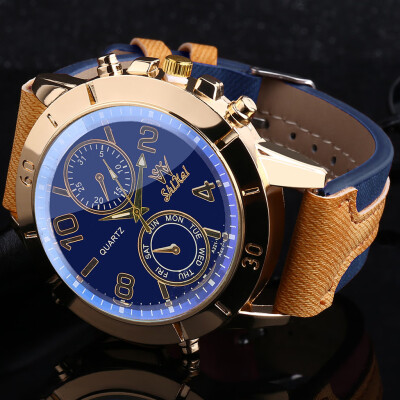 

Gobestart Luxury Men Watch Business Large Dial Watch Fashion Quartz Silica Gel Watch