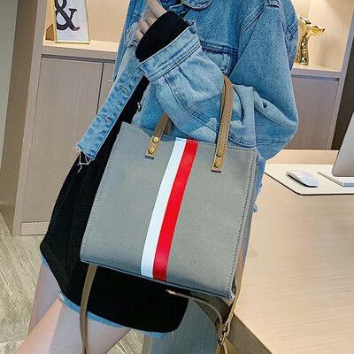 

Bag female 2019 summer new ins street girl canvas tote bag cartoon printing student shoulder bag
