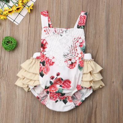 

Newborn Baby Sweet Girl Romper Floral Bodysuit Sunsuit Jumpsuits Clothes Outfits