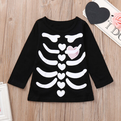 

Toddler Infants Baby Boys Girl Skeleton Print Tops Halloween Costume Outfits Set