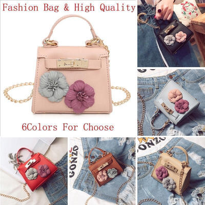

2017 New Fashion Ladies Girls Women Mini Flower Printed Handbag Chain Messenger Crossbody Shoulder Bag
