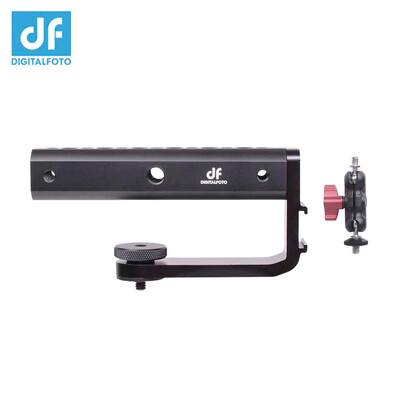 

DF DIGITALFOTO VISIONBH Universal Reversed Bottom Handle Gimbal Extended Bracket with Hot Shoe Mount 14 & 38 Inch Screw Mount fo