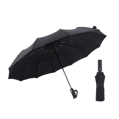 

12 Ribs Windproof Travel Umbrella with Tefloning Canopy Auto OpenClose 23inch Folding Umbrella Protection from Rain