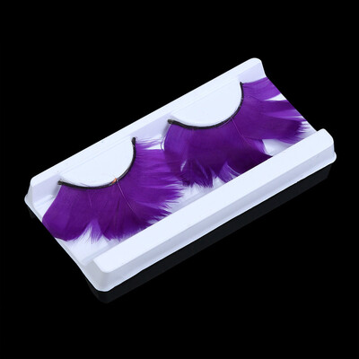 

〖Follure〗Women Fancy Soft Long Feather False Eyelashes Eye Lashes Makeup Party Club Blue