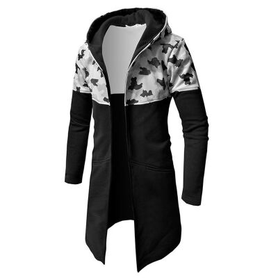 

Mens Long Sleeve Camo Zip Hoodies Outwear Sweatshirt Top Jacket Blazer Coat