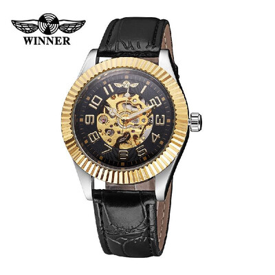 

WINNER Unisex Automatic Mechanical Watch Self-winding Awesome Skeleton Hollowed-out Wristwatch with Arabic Hour Markers