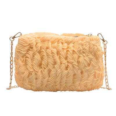 

Simulation Instant Noodles Crossbody Bag Small Cute Korean Zipper Shoulder Messenger Bag Funny Silicone Handbag T3G