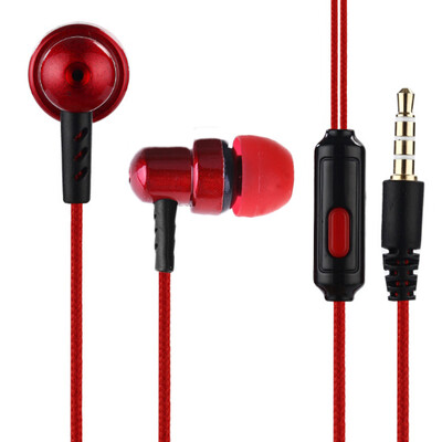 

Durable Braided Wire Headphones Sub-woofer Headset Earplugs with Mic