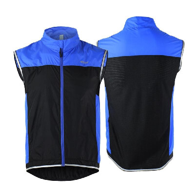 

Sleeveless Coat Jacket Running Cycling Bicycle Vest Windproof FOR MEN Blue E6B4