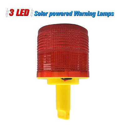 

Solar Warning Lights 3pcs Leds Red Solar-powered Warning Lamps Obstruction Lamp Beacon Light Traffic Warning LightsTower Crane