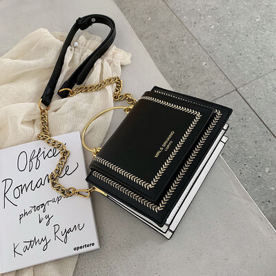 

New summer chain bag handbags new 2019 Korean version of the collision color portable single shoulder slung fashion small square bag