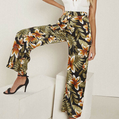 

Tailored Women Casual Floral Printting Pants Trousers Ladies Loose Pants