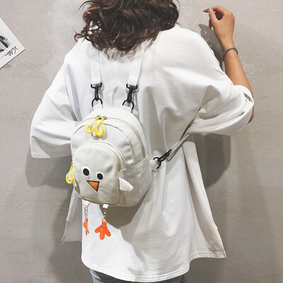

Backpack female 2019 new Korean version of the wild Harajuku student bag cartoon childlike cute canvas mini backpack