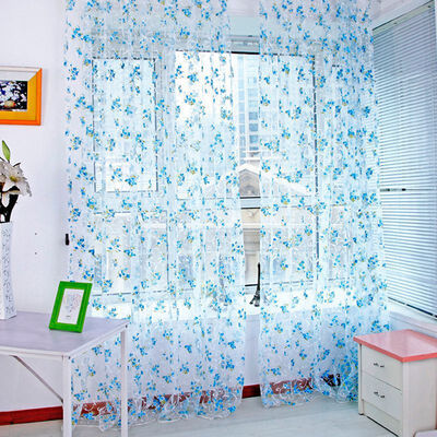 

The Best Price For Floral Scarfs Sheer Voile Door Window Curtain Drapes Panel Valances Multi-Colors