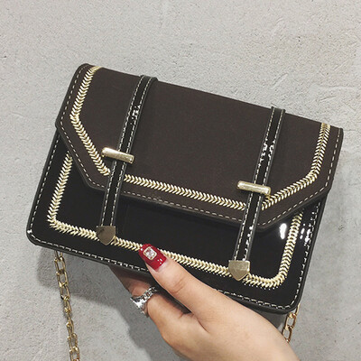 

Chic bag girl 2019 new fashion retro chain square bag simple fashion fairy oblique satchel bag