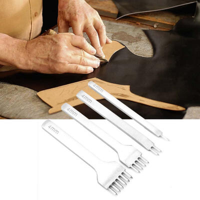 

Greensen 4pcsset Leather Craft Tools Hole Punch Stitching Prong Punch Tool12464mm