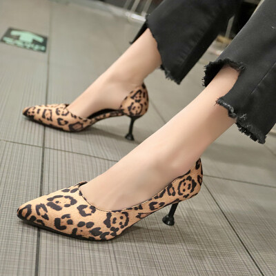 

Rose Womens Ladies Fashion Leopard Pointed Toe High Heels Single Shoes