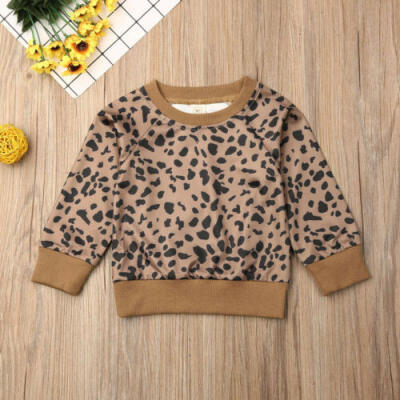 

Newborn Baby Girls Casual Leopard Pullover Sweatshirt Tops Blouse Winter Clothes