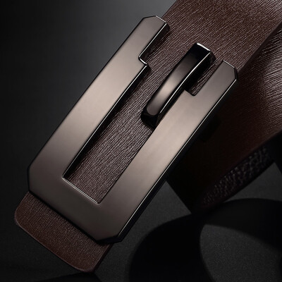 

Mens belt casual simple smooth buckle leather belt youth fashion Korean version of the trend belt men
