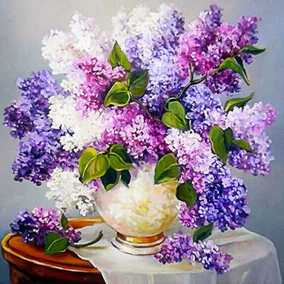 

diy Diamond embroidery decoration 5d diamond painting cross stitch flowers vase Mosaic rhinestone pasted pattern gift