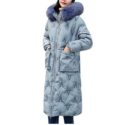 

Toponeto Women Fashion Outerwear Long Cotton-padded Jacket Pocket Hooded Coats