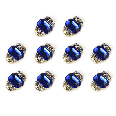 

10Pcs 3D Luxury Shining Diamond Rhinestone Alloy Nail Art Decors Charming Fashionable DIY Distinctive Nail Art Gems